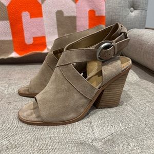 Marc Fisher Taupe Suede Heels